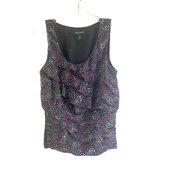 WHBM Blouse Ruffle Fitted Elastic Waist Size Small - Picture 1 of 6